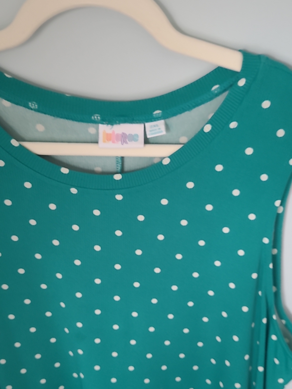 LuLaRoe Teal Polka Dot Girls Dress
